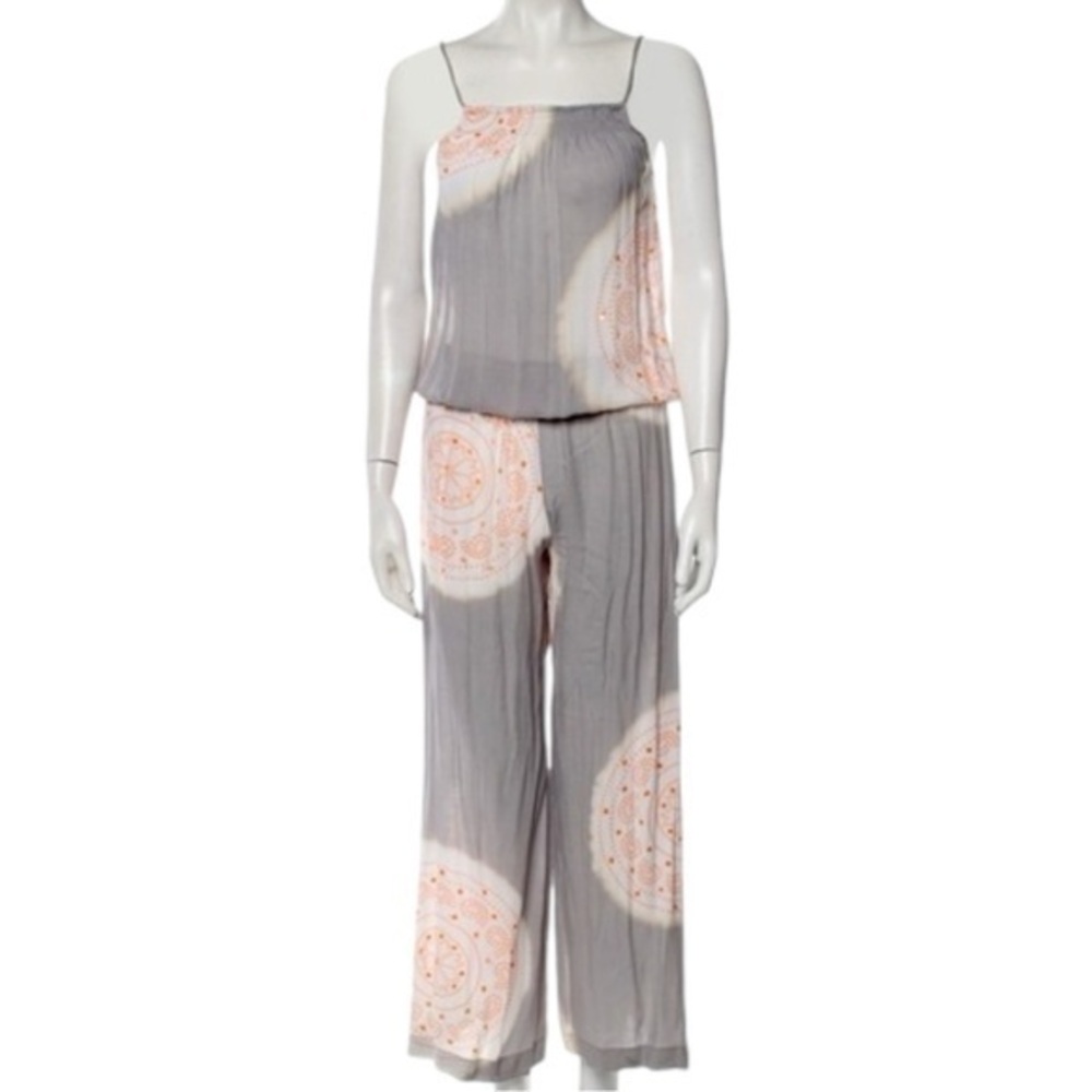 Cool Change Women’s Size S Gray White Orange Tie Dye Sequin One Piece Jumpsuit
